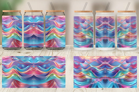 Glass Can 3D Holographic Wave Sublimation artnoy 
