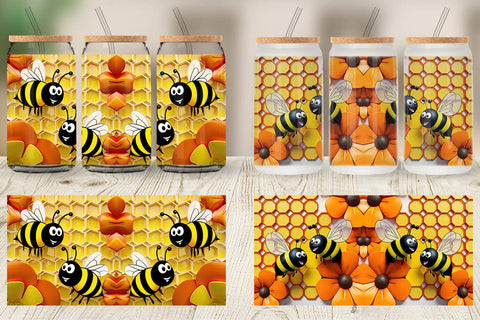 Glass Can 3D Honeycomb Sublimation artnoy 