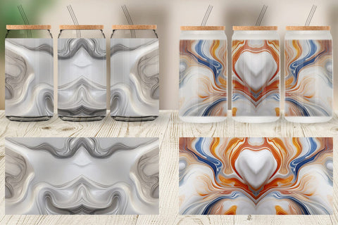 Glass Can 3D Liquid Abstract Sublimation artnoy 
