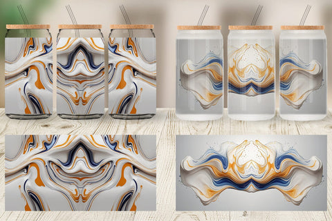 Glass Can 3D Liquid Abstract Sublimation artnoy 