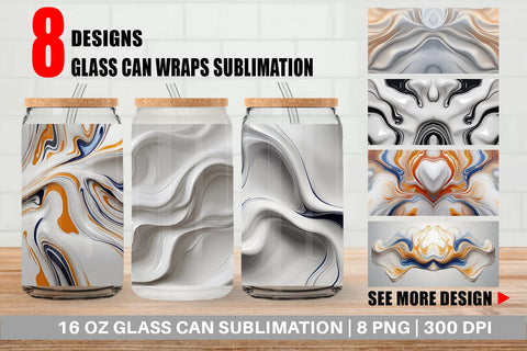 Glass Can 3D Liquid Abstract Sublimation artnoy 
