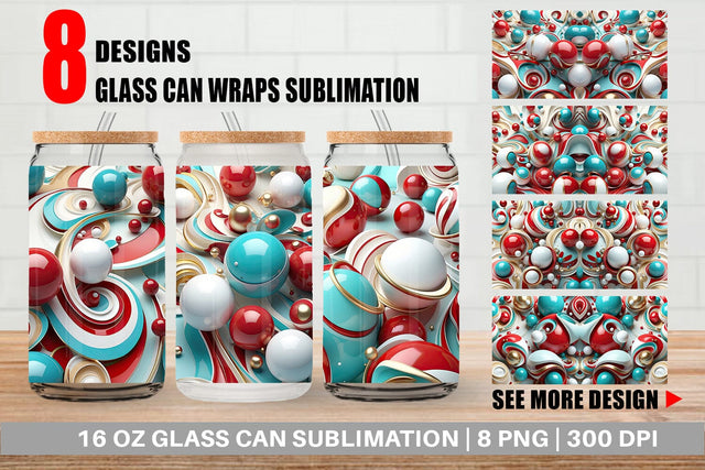Glass Can 3D Orb Christmas Sublimation artnoy 