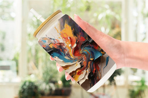 Glass Can 3D Paint Splashes Sublimation artnoy 