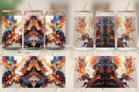 Glass Can 3D Paint Splashes Sublimation artnoy 