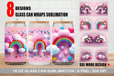 Glass Can 3D Rainbow and Cloud Sublimation artnoy 