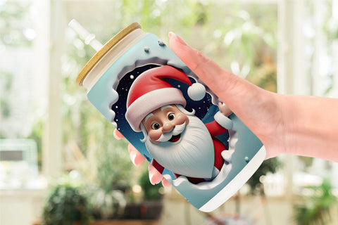 Glass Can 3D Santa Claus Sublimation artnoy 