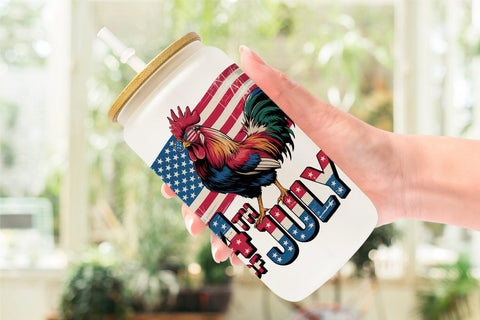 Glass Can 4th of July Animal Sublimation artnoy 