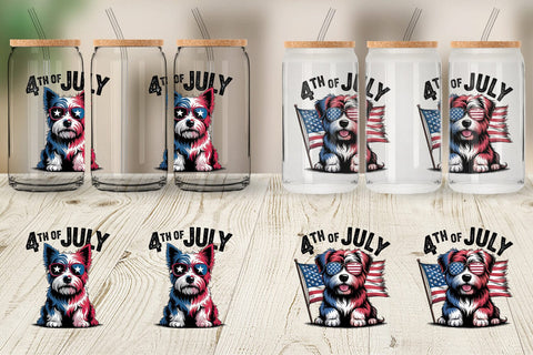 Glass Can 4th of July Dog 3D Paper artnoy 