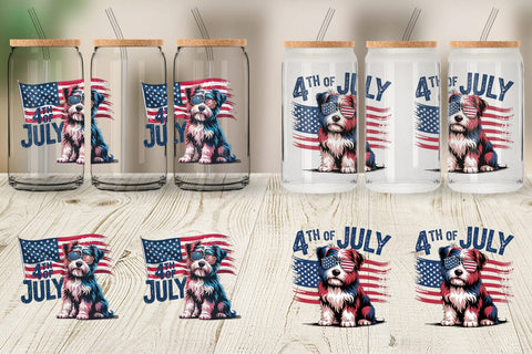 Glass Can 4th of July Dog 3D Paper artnoy 