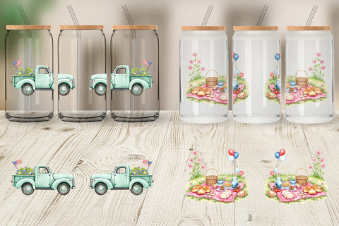 Glass Can 4th of July Parade Sublimation artnoy 