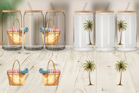 Glass Can 70s Endless Summer Watercolor Sublimation artnoy 