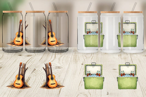 Glass Can 70s Endless Summer Watercolor Sublimation artnoy 