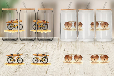 Glass Can 70s Endless Summer Watercolor Sublimation artnoy 