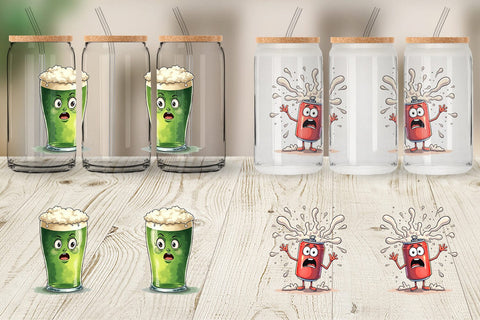Glass Can 70s Green Mascot Sublimation artnoy 