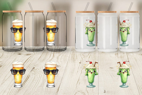 Glass Can 70s Green Mascot Sublimation artnoy 