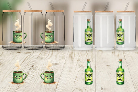 Glass Can 70s Green Mascot Sublimation artnoy 