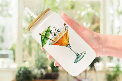 Glass Can 70s Green Mascot Sublimation artnoy 