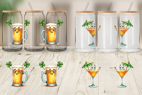 Glass Can 70s Green Mascot Sublimation artnoy 