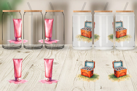 Glass Can 90s Beach Essentials Sublimation artnoy 