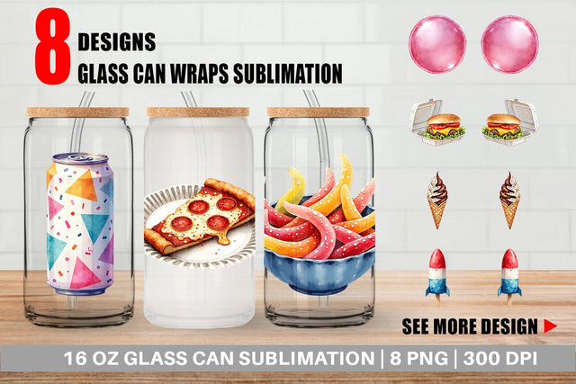 Glass Can 90s Snack Nostalgia Sublimation artnoy 