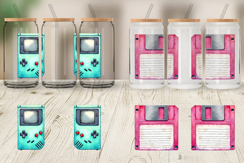 Glass Can 90s Tech Gadgets Sublimation artnoy 