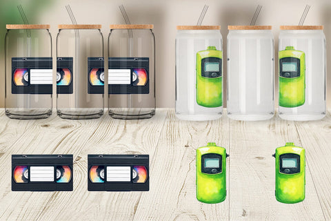 Glass Can 90s Tech Gadgets Sublimation artnoy 