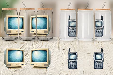 Glass Can 90s Tech Gadgets Sublimation artnoy 
