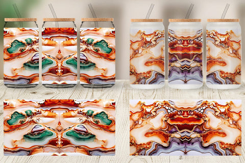 Glass Can Abstract Agate Sublimation artnoy 