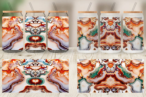 Glass Can Abstract Agate Sublimation artnoy 