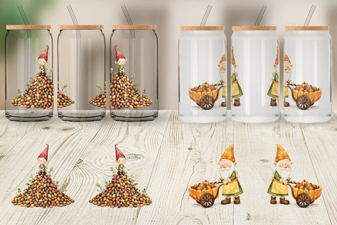 Glass Can Acorn Gnome Delivery Sublimation artnoy 