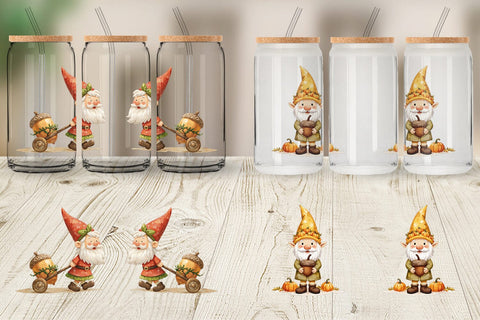 Glass Can Acorn Gnome Delivery Sublimation artnoy 