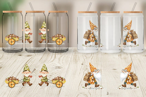 Glass Can Acorn Gnome Delivery Sublimation artnoy 
