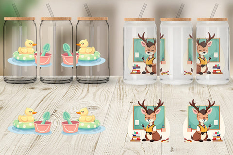 Glass Can Adorable School Summer Sublimation artnoy 