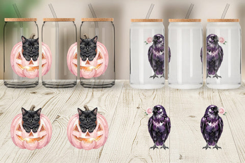 Glass Can Adorable Spooky Coquette Animals Sublimation artnoy 