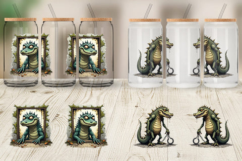 Glass Can Alcatraz Gator Sublimation artnoy 