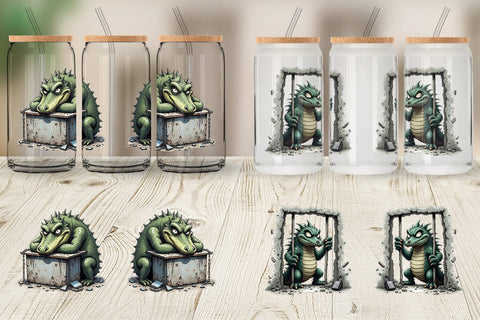Glass Can Alcatraz Gator Sublimation artnoy 