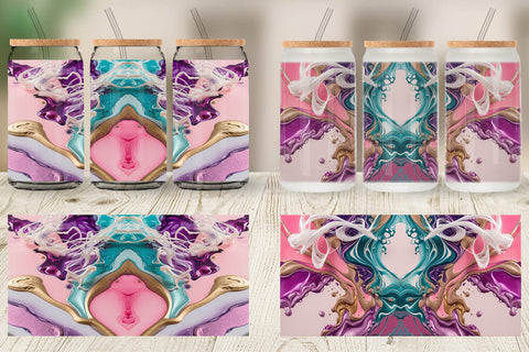 Glass Can Alcohol Ink Painting Sublimation artnoy 