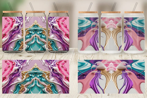 Glass Can Alcohol Ink Painting Sublimation artnoy 