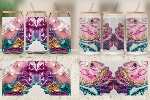 Glass Can Alcohol Ink Painting Sublimation artnoy 