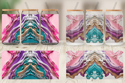 Glass Can Alcohol Ink Painting Sublimation artnoy 