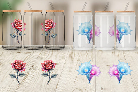 Glass Can Alien Botany Cosmic Love Flora Sublimation artnoy 