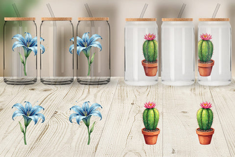 Glass Can Alien Botany Cosmic Love Flora Sublimation artnoy 