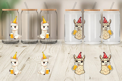 Glass Can Alpaca Beer Day Sublimation artnoy 