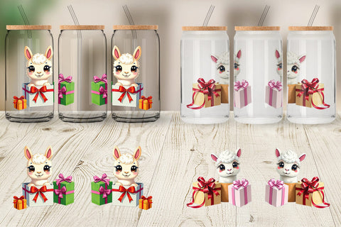Glass Can Alpaca Gift Sublimation artnoy 