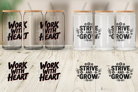Glass Can Ambitious Career Starter Quotes Sublimation artnoy 