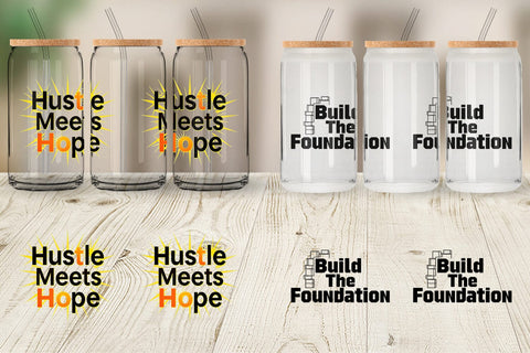 Glass Can Ambitious Career Starter Quotes Sublimation artnoy 