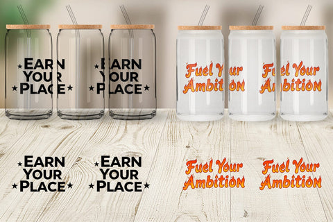 Glass Can Ambitious Career Starter Quotes Sublimation artnoy 