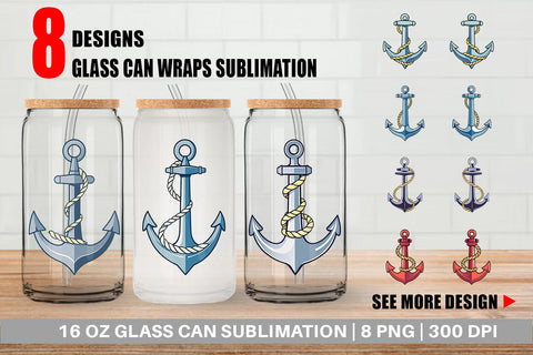 Glass Can Anchor Rope Sublimation artnoy 