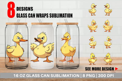 Glass Can Angry Duck Sublimation artnoy 