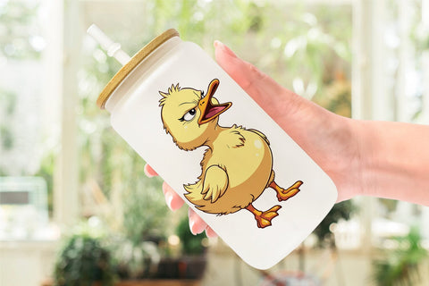 Glass Can Angry Duck Sublimation artnoy 